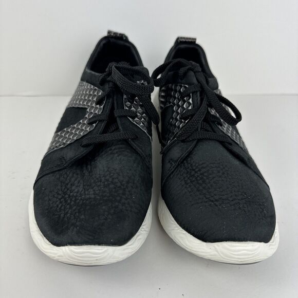 Clarks Women's Cowley Faye Sneaker Casual Size 10 Black Nubuck Leather Studded - Picture 1 of 9